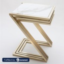 Steel and Marble Coffee Tables set Gold and White - 3 Pieces