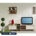 MDF Wood Beige and Brown Tv Unit - 39×41×177 cm