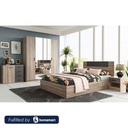 European wood Bedroom Set 5 Pieces - Beige and Grey