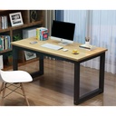 Steel and Counter Wood Desk Beige and Black - 75x120x60 cm