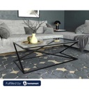 Steel and Glass Coffee Table Black - 45x60x120 cm