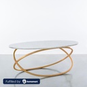 Steel and Marble Coffee Table Gold - 45x70 cm