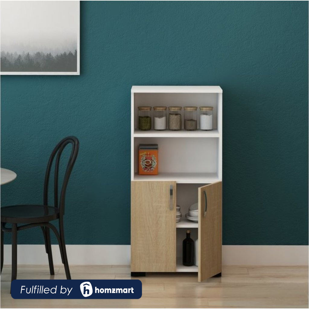 European MDF Coffee Corner White and Beige - 120 × 37 × 60 cm