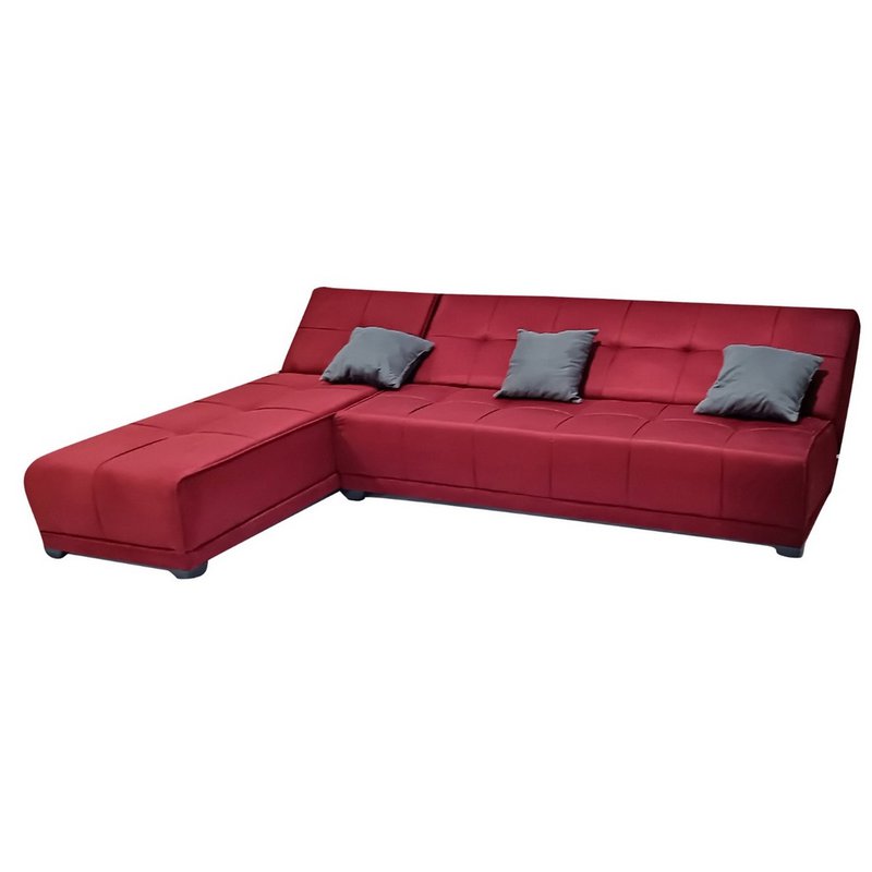 Beech Wood Sofa Bed - Dark Red