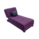 White Beech Wood and Velvet Fabric Chaise Longue - Purple