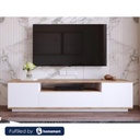 Spanish MDF White and Beige Tv Unit - 180 × 45 × 40 cm