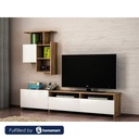 Spanish MDF Brown and White Tv Set 2 pieces - 180 × 32 × 40 cm