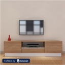 Spanish MDF White and Beige Tv Unit - 150 × 31 × 40 cm