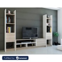 Spanish MDF White and Beige Tv Set 3 pieces - 150 × 30 × 120 cm