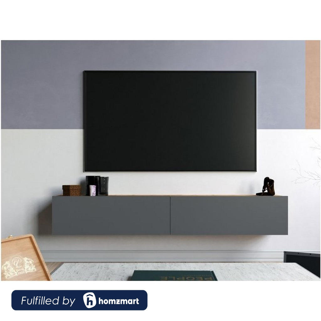 Spanish MDF Gray and Beige Tv Unit - 180 × 30 × 32 cm