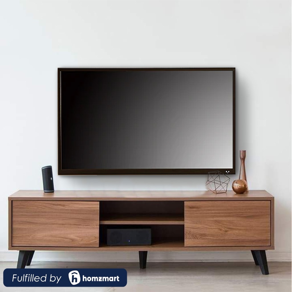 MDF Black and Brown Tv Unit - 180 × 30 × 55 cm