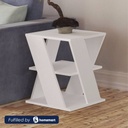 MDF Wood Side Table White - 55x55x55 cm