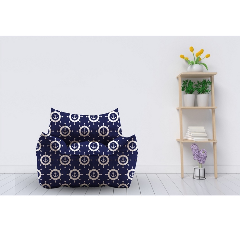 Sabia Beanbag - Blue and White