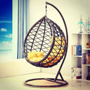 Plastic Rattan Single Hanging Chair - Brown