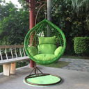 Plastic Rattan Single Hanging Chair - Green