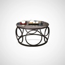 Steel and Glass Coffee Table Black - 55x80 cm