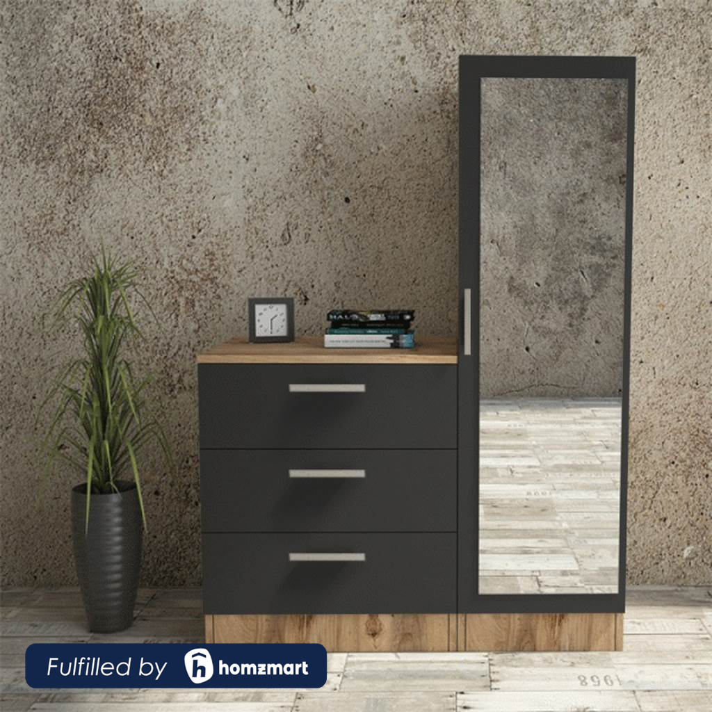 MDF Wood Makeup Vanity Brown and Gray - 140×100×47 cm