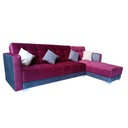 Beech Wood L-Shape Sofa - Pink