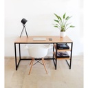 Steel Desk Black and Brown - 60×75×120 cm