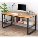 Steel Desk Black and Beige - 70×75×120 cm