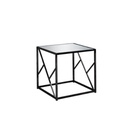 Steel and Glass Side Table Black - 60x55x55 cm