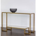 Steel and Glass Console Gold - 90x40x115 cm