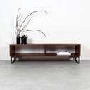 MDF and Steel Tv Unit Black and Brown - 55×40×120 cm