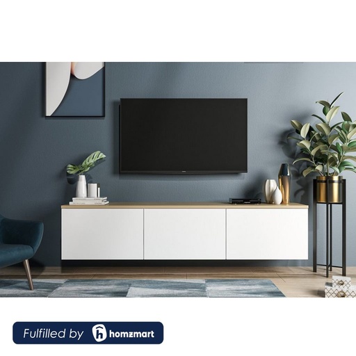 spanish MDF Beige and White Tv Unit - 35 × 32 × 160 cm