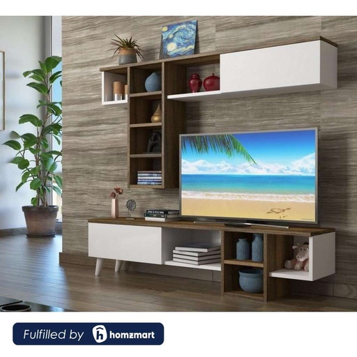 spanish MDF Tv Set Brown and White - 35 × 30 × 140 cm