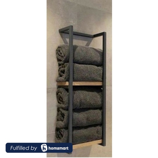 Steel Towel Rails Black and Beige - 40 × 20 × 80 cm