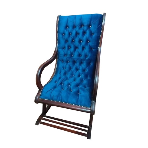 Red beech wood Rocking Chair - Blue