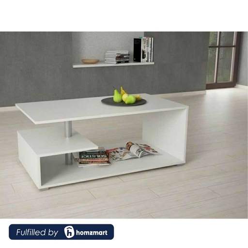 MDF Wood Spanish Coffee Table White - 100x50x40 cm