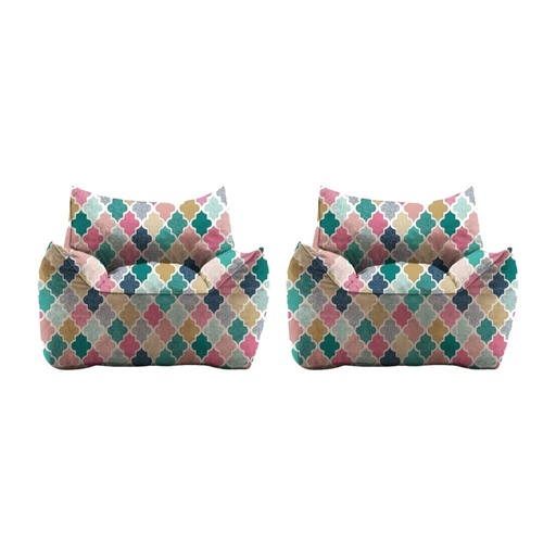 Turkish Sabia Beanbags set 2 Pieces - Multi color