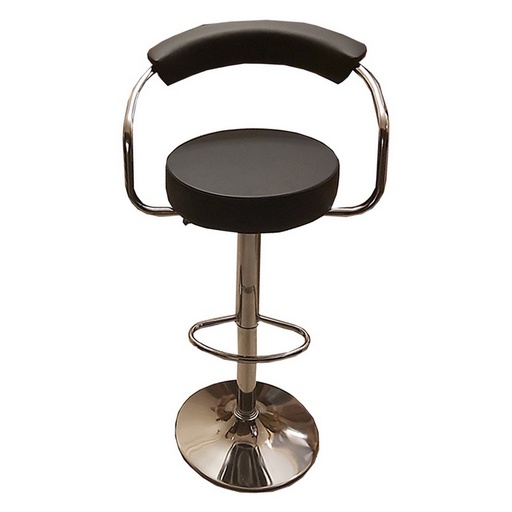 Steel and Leather Bar chair - Black