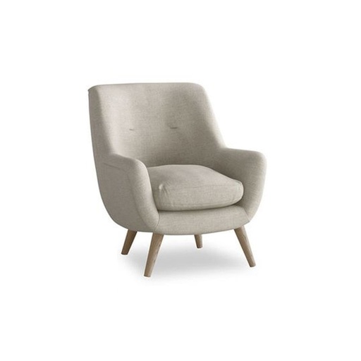 Beech Wood and Linen Arm Chair - Beige