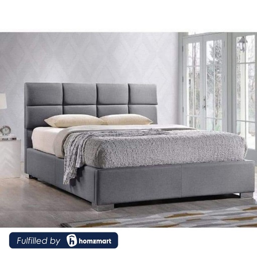 MDF and Hummer Fabric Single Bed 120x120x195 cm - Grey