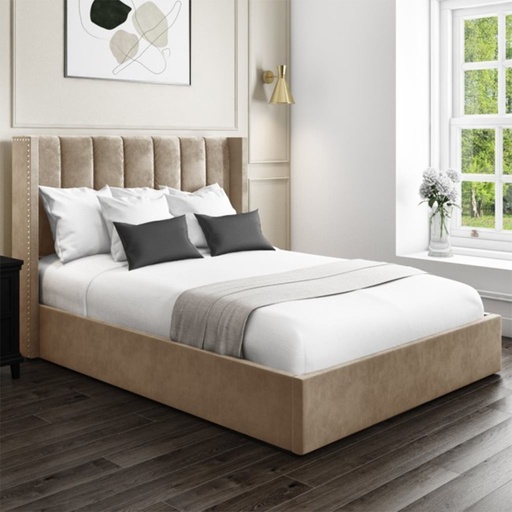 Counter Wood Bed 120x120x200 cm - Beige