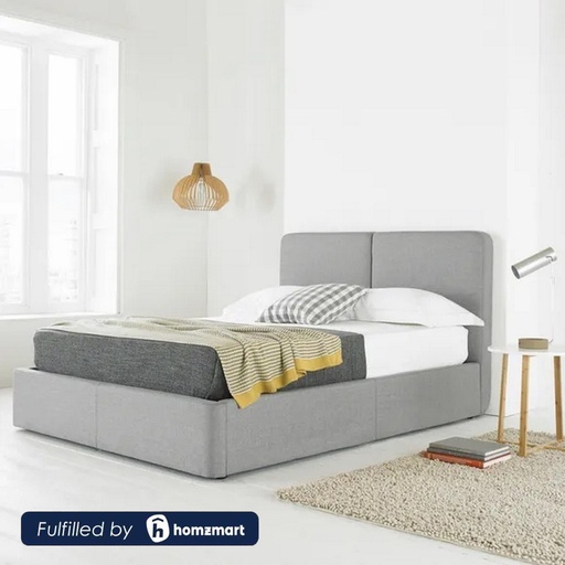 MDF and Velvet Single Bed 120x120x195 cm - Grey