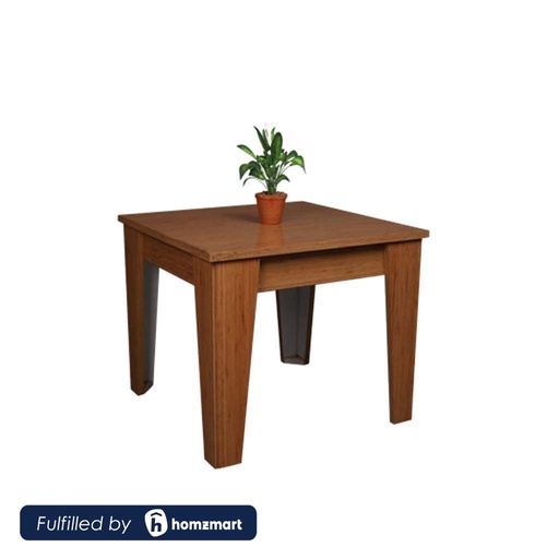 Melamine Wood and PVC Side Table Brown - 55x55x52 cm