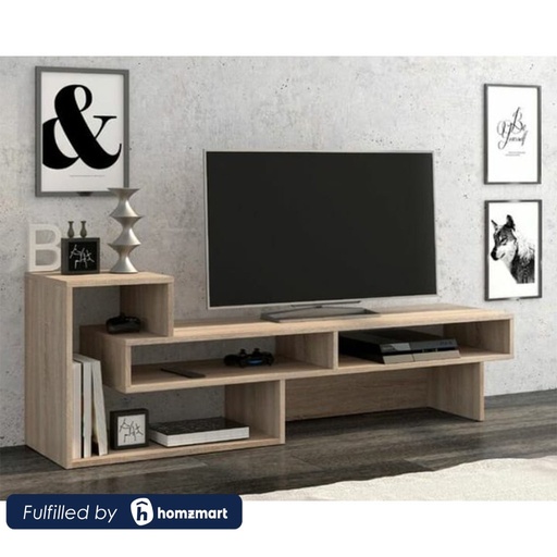 MDF Wood Beige Tv Unit - 180 × 30 × 55 cm