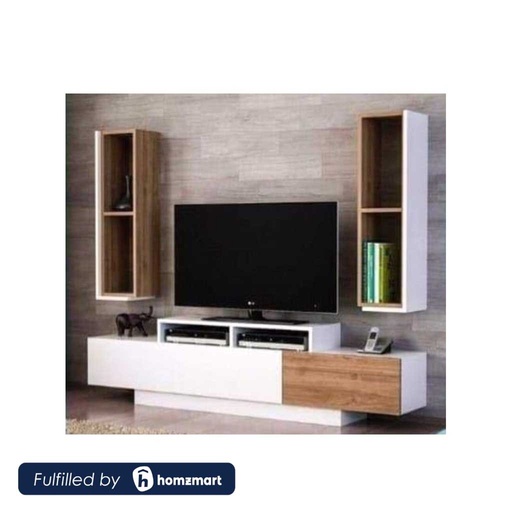 MDF Brown and White Tv Set - 160 × 30 × 45 cm