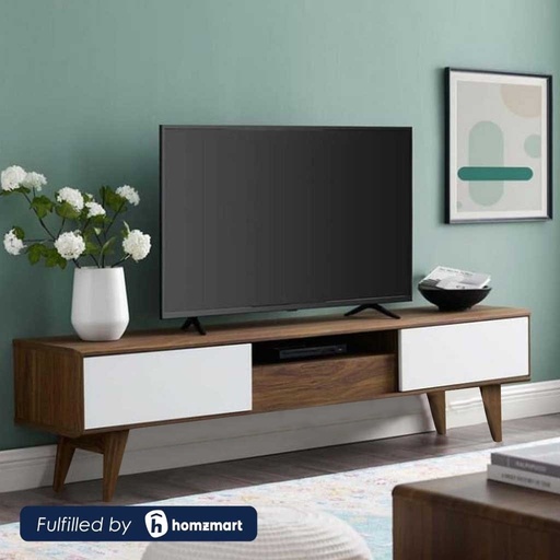 Counter Wood Brown and White Tv Unit - 180 × 30 × 45 cm