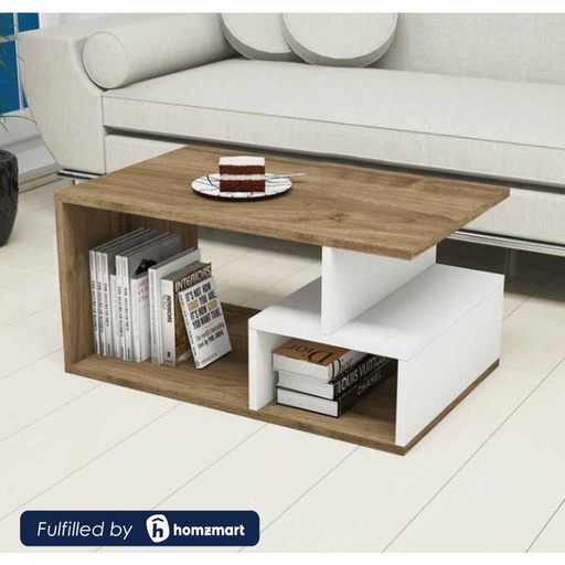 MDF Wood and PVC Coffee Table White - 100x50x50 cm