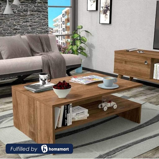 MDF Wood Coffee Table Brown - 90x35x60 cm