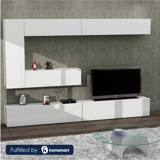 Spanish MDF White Tv Set - 2 pieces