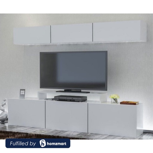 Spanish MDF White Tv Set 2 pieces - 180 × 37 × 40 cm