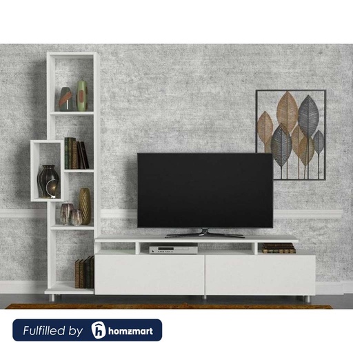 Spanish MDF White Tv Set - 160 × 30 × 160 cm