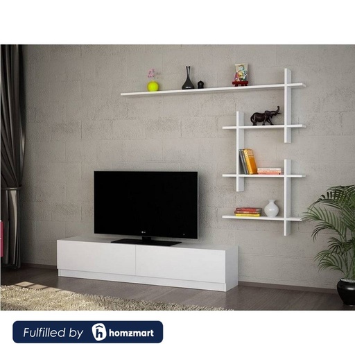 PVC White Tv Unit - 160 × 31 × 35 cm