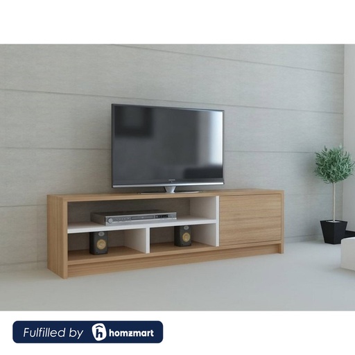 Spanish MDF White and Beige Tv Unit - 120 × 30 × 36 cm