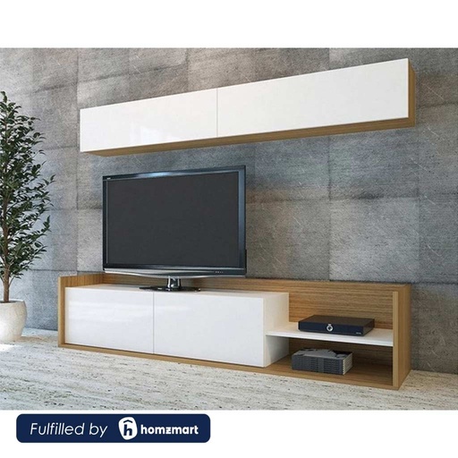 Spanish MDF Brown and White Tv Set 2 pieces - 180 × 35 × 40 cm